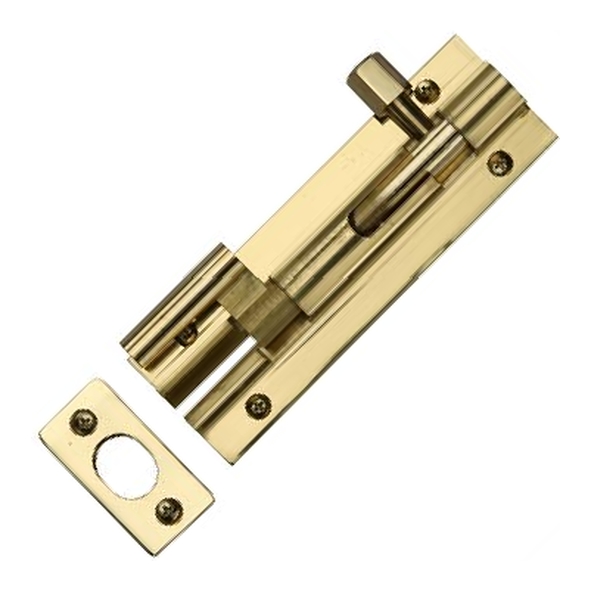 C1592 4-PB • 102 x 032mm • Polished Brass • Heritage Brass Necked Barrel Bolt